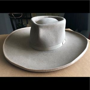Custom Beaver “Doc Holiday” Wide Brim Cowboy Hat - Size 7 1/2 - Silver